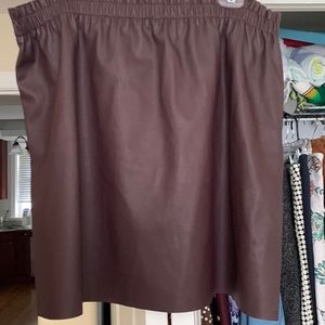 Vegan leather maroon skirt